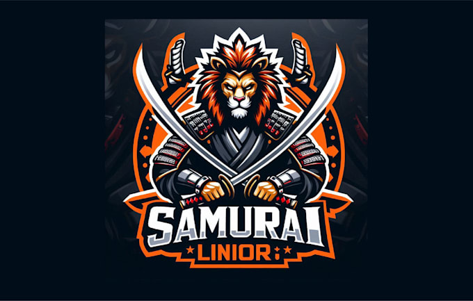 do amazing samurai lion mascot logo with unlimited revisions