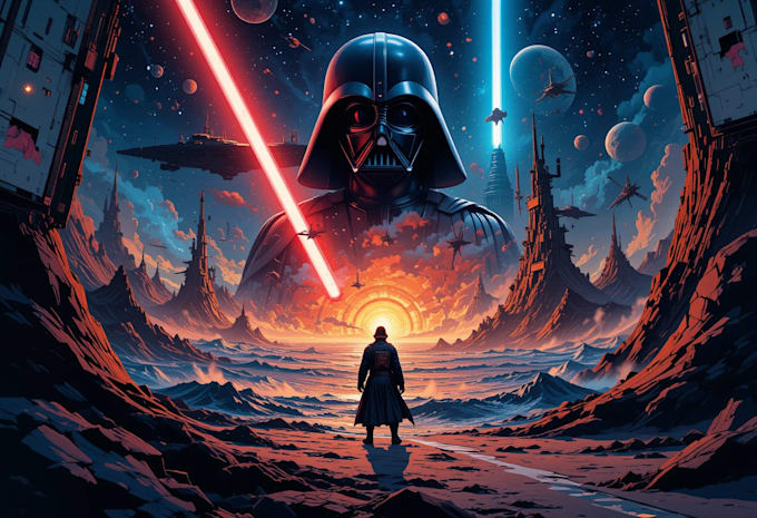 create star wars and sci fi illustration
