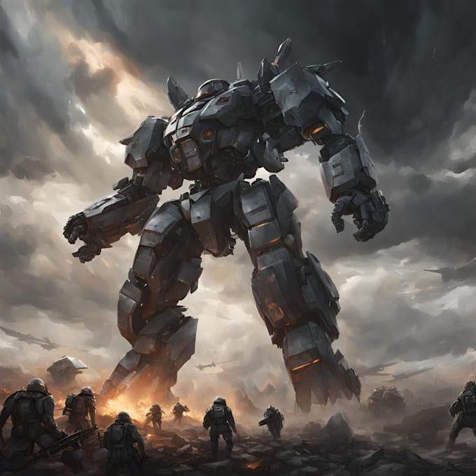 draw high quality robot, mecha concepts