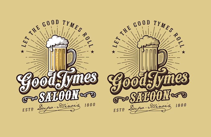 create vintage iconic small town bar logo