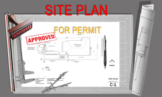 create stunning site plan and lot plan for the city permit