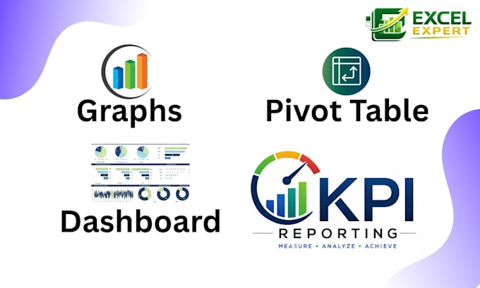 create ms excel charts, pivot table,dashboard,KPI reporting