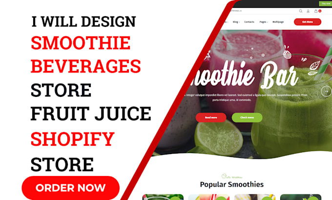 design juice shopify store beverage shopify store smoothie shopify store