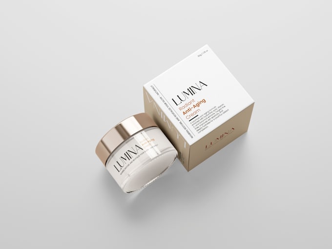 make a label design, cosmetic package, box design, pouch label and bottle label
