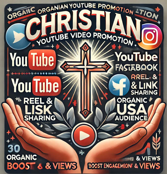 do organic USA christian youtube video promotion,  reel link and content sharing
