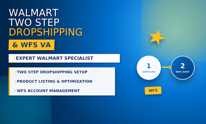 do walmart two step dropshipping, product listing and wfs VA