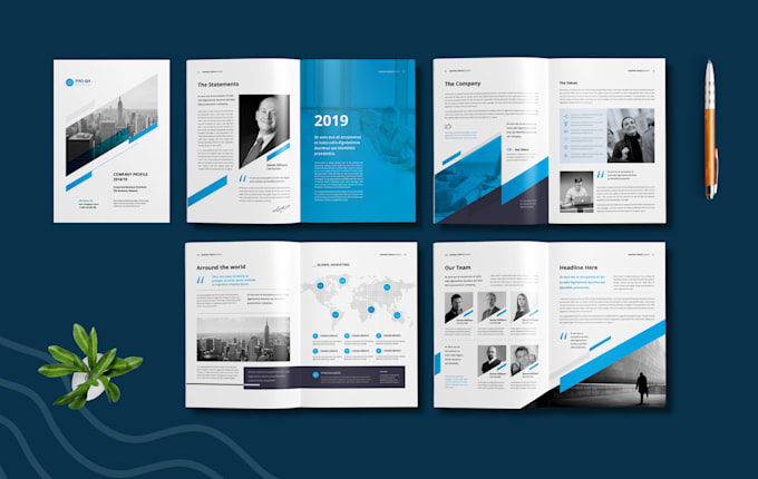 design professional company profile, annual report