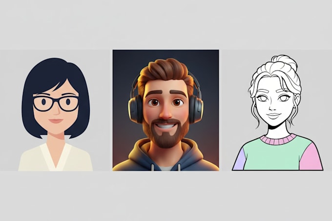generate, edit and fix professional, cartoon avatar for you