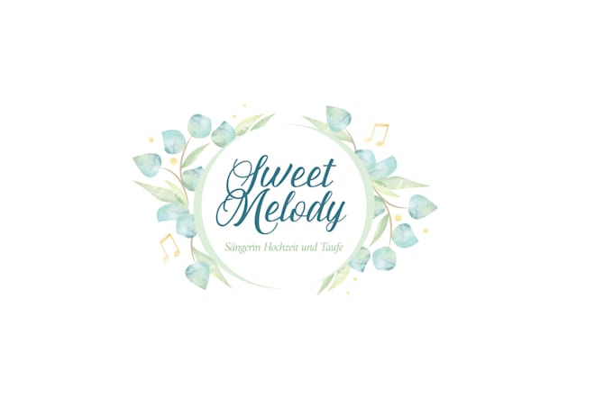 design watercolor nature musical notes logo