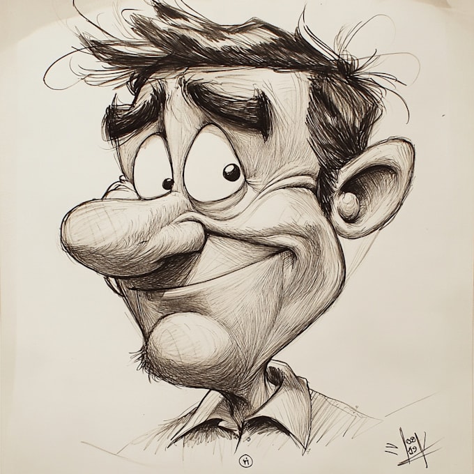 draw a funny caricature with my style