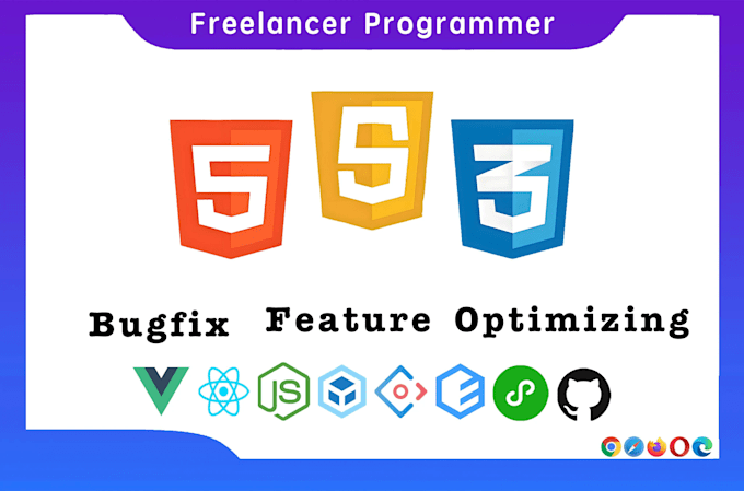 Be your frontend web developer html5 css3 vuejs react js by Ciyoe_zheng ...