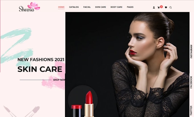 design lipstick shopify store lip gloss liquid glossy eye liner makeup website