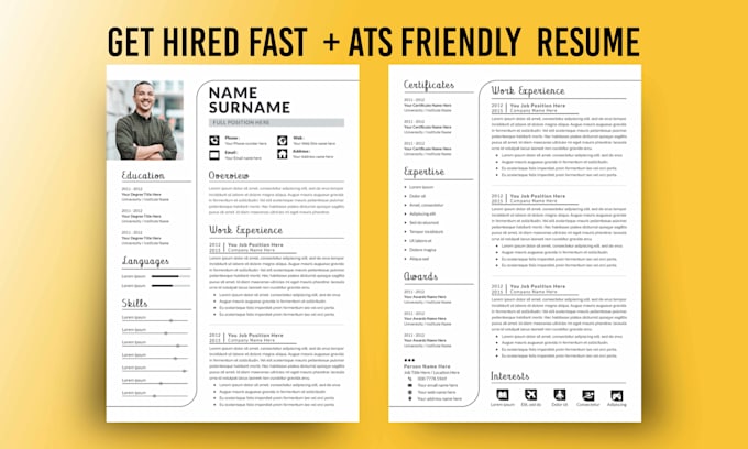 create modern ats resume and cover letter for USA jobs