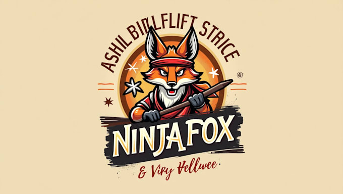 make awesome ninja fox logo with express delivery