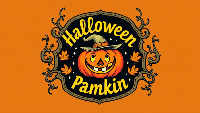 do amazing halloween pumpkin logo with free source file