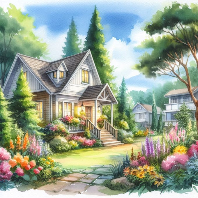 Draw custom sketch or illustration with watercolor by Andrkenna | Fiverr