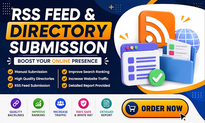 provide high quality RSS feed and directory submission for your website manually