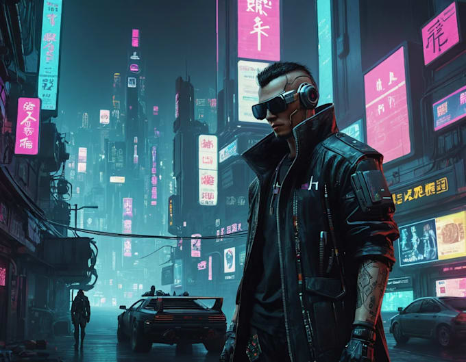 make cyberpunk character art
