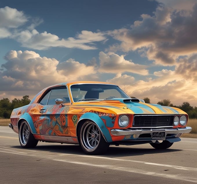 create itasha car wrap design, racing car wrap, wrap design