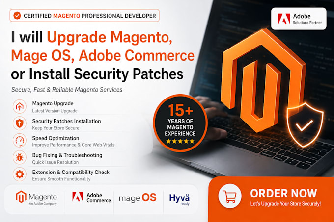 upgrade magento, mage os, adobe commerce or install security patches