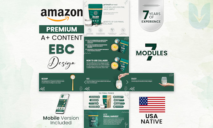 design high converting amazon a plus content or premium ebc