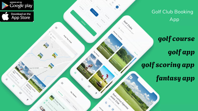 build custom golf course booking app, golf app,golf course locator app,golf club