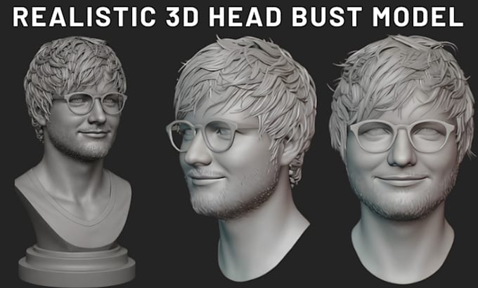 sculpt realistic 3d head, bust, statues, bust model , 3d face model for 3d print