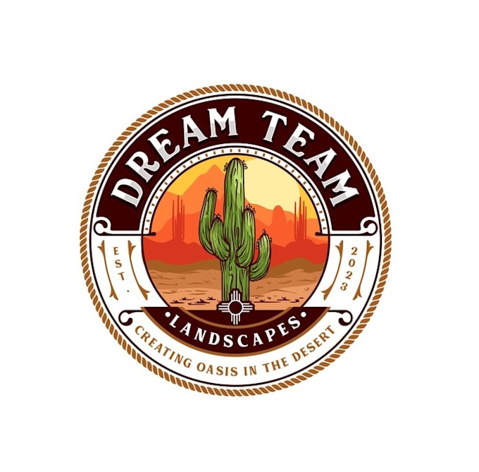 design greatest monogram desert landscaping logo