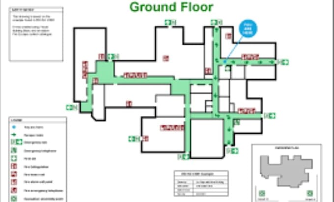 design fire emergency evacuation plan, map, diagram