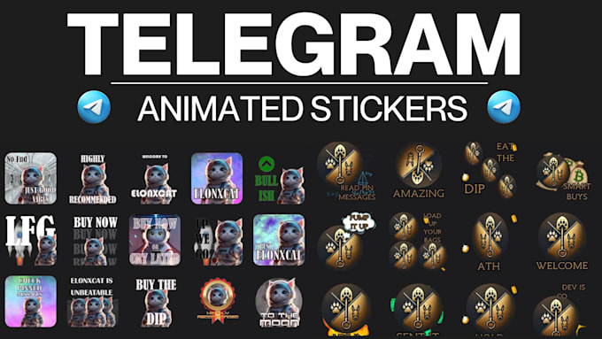 do crypto telegram animated sticker, cartoon sticker for discord