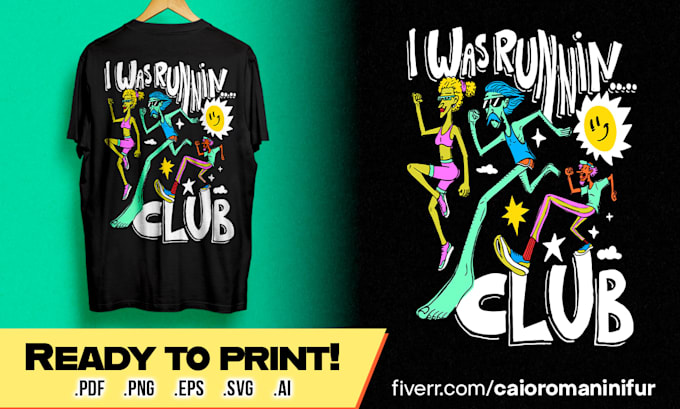 create a hand drawing t shirt illustration for your brand