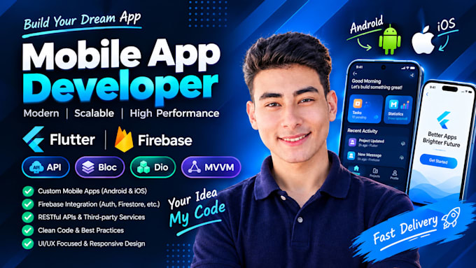 develop a professional android and ios app using flutter