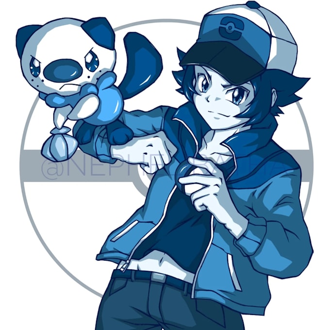 professionally draw a pokemon illustration