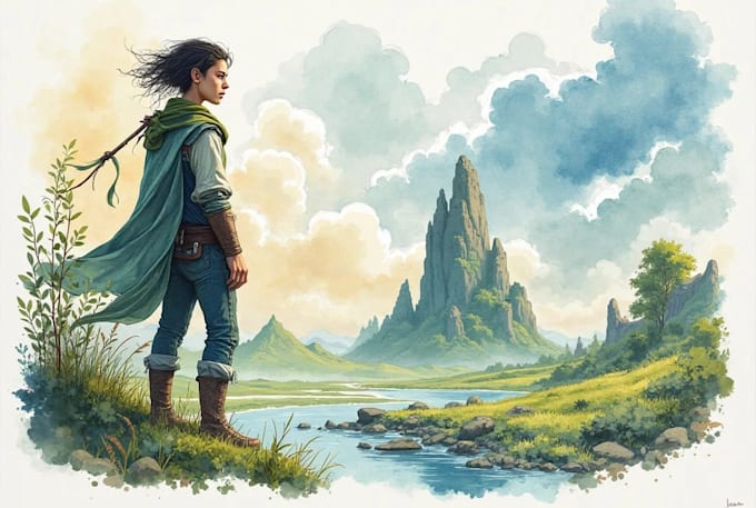 draw watercolor children book illustrations
