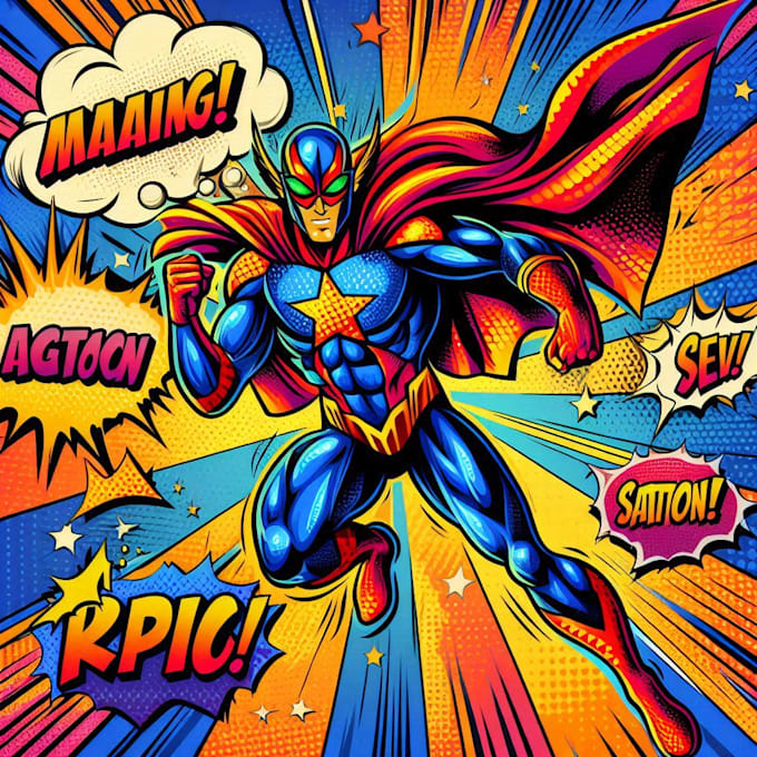 design an amazing superhero pop art