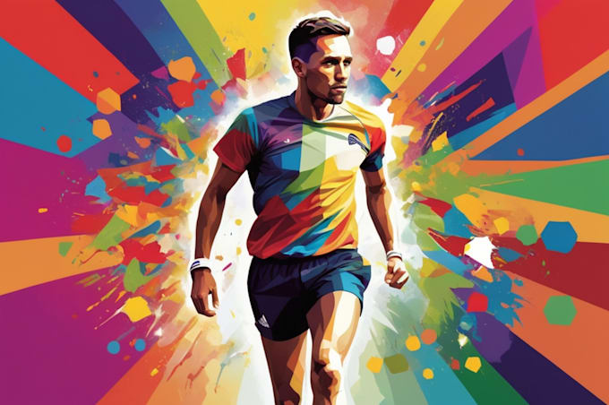 draw wpap pop art sport potrait