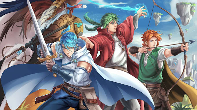 draw anime and game style characters art