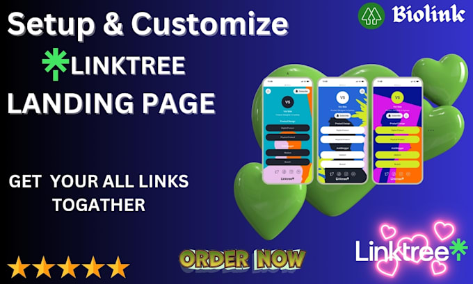 create a linktree bio link landing page for social media
