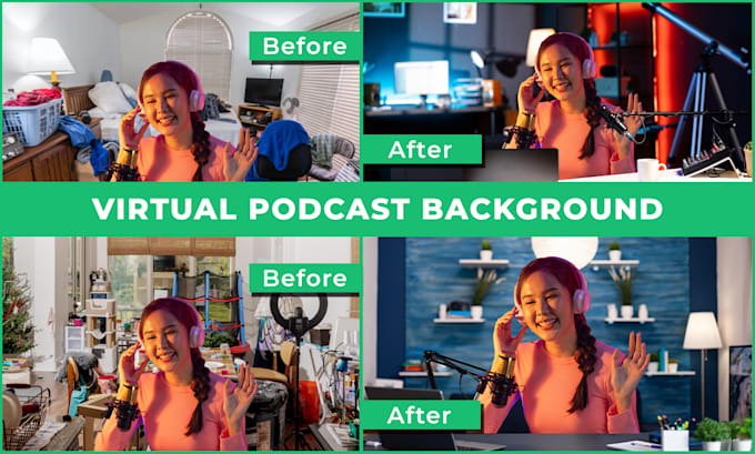 Design virtual podcast background to supercharge views by Koyzstudio ...