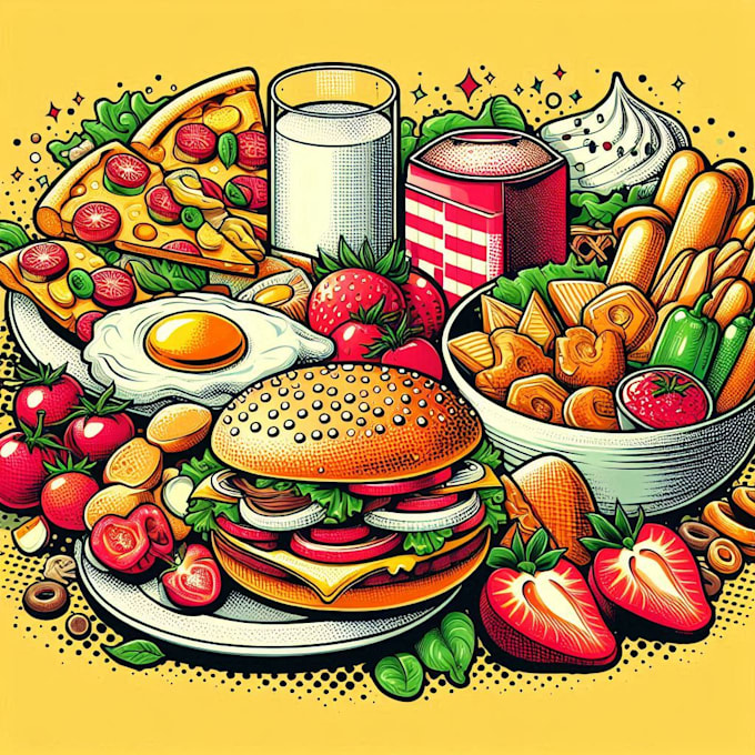 design food pop art of your foods