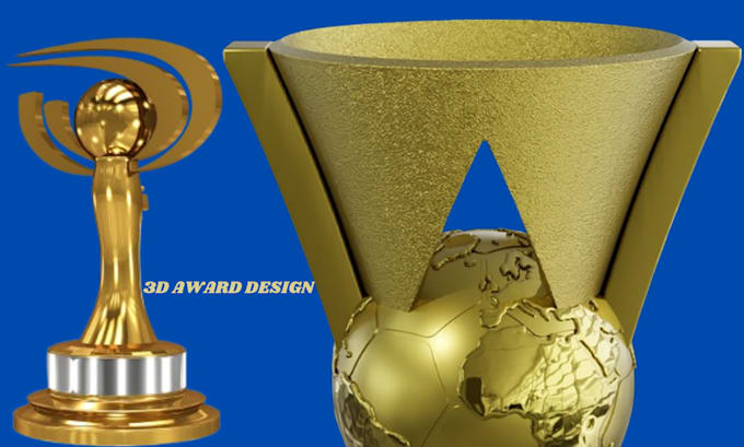 create 3d award trophy model design product animation, 3d game asset environment