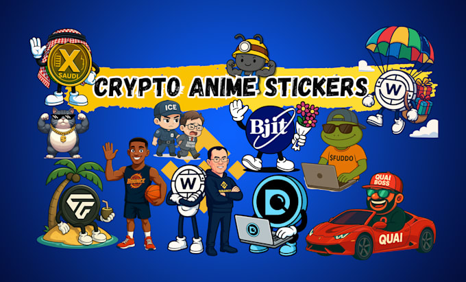 design crypto anime stickers for telegram community