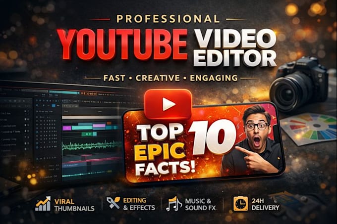 professionally edit your youtube, instagram and tiktok videos