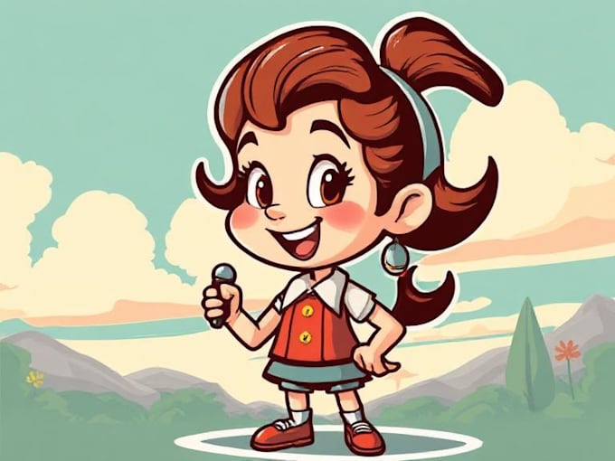 create retro vintage cartoon character illustration