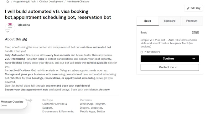 build automated vfs visa booking bot,appointment scheduling bot, reservation bot