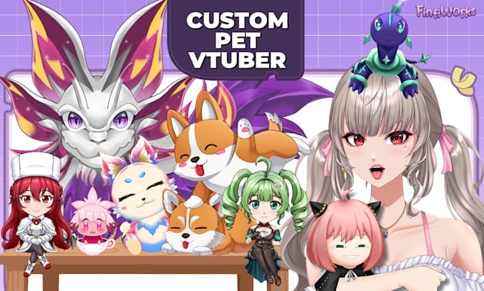 design and rig pet or mascot live2d vtuber avatar for vtube studio anime style