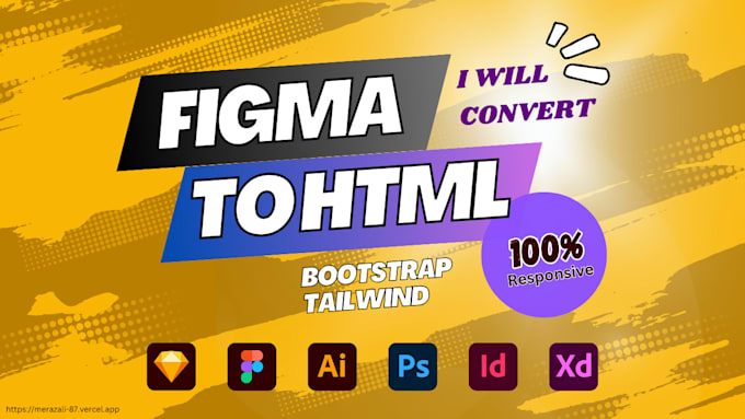 Convert psd to html, xd, figma, png to html responsive custom website ...