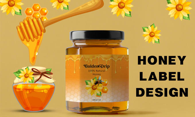 do eye catching honey jar and product label design
