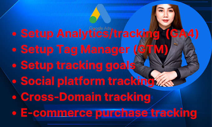 setup google analytics,ads conversion tracking, ga4 ecommerce tag manager