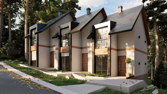 do 3d rendering, exterior design, gate design and 3d model